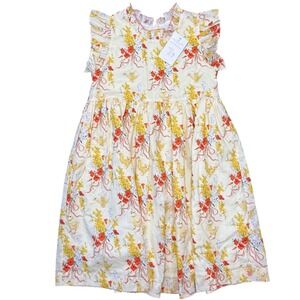 Pink Chicken Girls Floral Bird Print Dress Size 12Y New With Tags